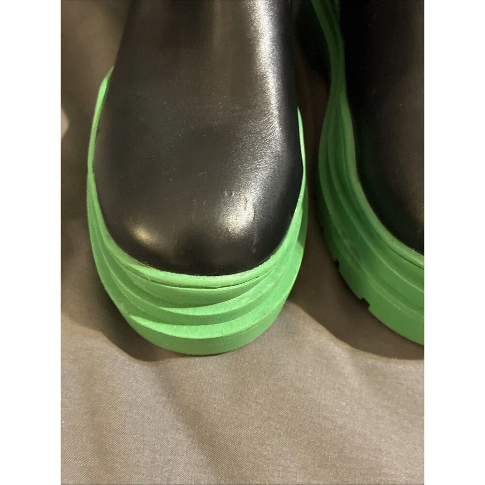 Azalea Wang Centerpiece Women Over Knee High Black And Green Boots Size 8.5